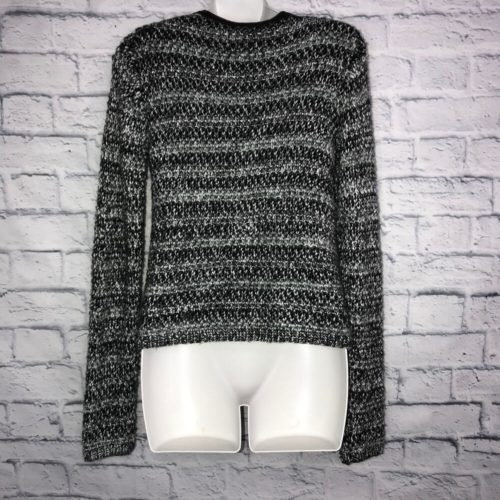 Joie Gray Black Knit Zipper Sweater - Picture 2 of 7